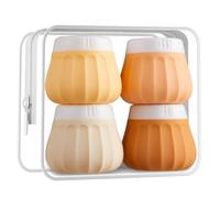 INSFIT 4 barattoli in silicone da 50 ml, contenitori da viaggio approvati dalla FDA, senza BPA, accessori da viaggio a prova di perdite, con coperchio per cosmetici, lozioni, crema viso