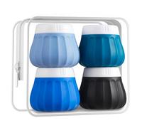 INSFIT 4 barattoli in silicone da 50 ml, contenitori da viaggio approvati dalla FDA, senza BPA, accessori da viaggio a prova di perdite, con coperchio per cosmetici, lozioni, crema viso