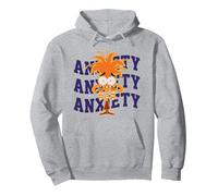 Inside out 2 Anxiety Felpa con Cappuccio, Unisex per Adulti, Grigio Melange, L