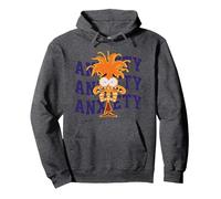 Inside out 2 Anxiety Felpa con Cappuccio, Unisex per Adulti, Grigio Scuro, S