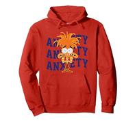 Inside out 2 Anxiety Felpa con Cappuccio, Unisex per Adulti, Rosso, M
