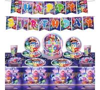 inside out compleanno, Inside Out Set di stoviglie per feste, per bambini, per bambini, per feste di compleanno e tavolo (viola)