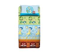 Inside Out, Set Lenzuolo Letto Singolo, Completo Letto Singolo Disney, Lenzuolo Sopra, Lenzuolo Con Angoli, Federa, Disney, 100% Cotone, Prodotto Ufficiale
