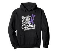 Insieme aumentiamo la consapevolezza del morbo di Crohn Purple Ribbon Felpa con Cappuccio