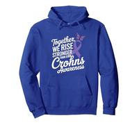 Insieme aumentiamo la consapevolezza del morbo di Crohn Purple Ribbon Felpa con Cappuccio, Unisex per Adulti, Blu Reale, M
