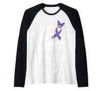 Insieme aumentiamo la consapevolezza del morbo di Crohn Purple Ribbon Maglia con Maniche Raglan