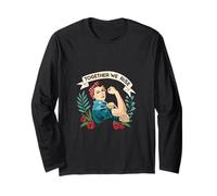 Insieme ci alziamo Rosie Riveter Ragazza Potenza Femminista Maglia a Manica