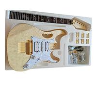 insieme professionale della chitarra elettrica Corpo In Tiglio Impiallacciatura In Legno Di Frassino Manico In Acero Kit Di Costruzione Completo Per Chitarra Elettrica Fai-da-te Con Viti Di Montaggio