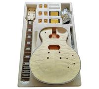 insieme professionale della chitarra elettrica Kit Chitarra Fai-da-te Incompiuto Manico In Mogano Okoume Impiallacciato In Acero Fiammato Assemblaggio Completo Di Chitarra Elettrica kit per chitarra i