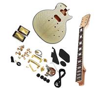 insieme professionale della chitarra elettrica Kit Chitarra Incompiuto Corpo In Mogano Okoume Collo Impiallacciato In Acero Fiammato Set Di Accessori Per Chitarra Elettrica kit per chitarra incompiuto