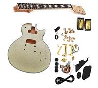 insieme professionale della chitarra elettrica Kit Per Chitarra Elettrica Incompiuto Manico All-in-one In Mogano Corpo In Okoume Impiallacciato In Acero Fiammato kit per chitarra incompiuto (Color :