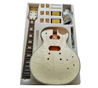 insieme professionale della chitarra elettrica Manico All-in-one In Mogano, Corpo In Okumè, Impiallacciatura In Acero Fiammato, Costruisci Il Tuo Kit Completo Per Chitarra Elettrica kit per chitarra i