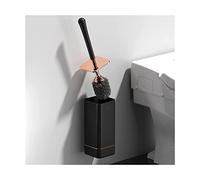 insiemi della spazzola della toletta, e set di supporti da appendere alla parete, pavimento, doppio scopo, manico lungo, scopino for WC, for la pulizia pratica del bagno(Black,B)