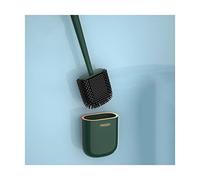 insiemi della spazzola della toletta, Scopino for WC in silicone con manico lungo in plastica e supporto for presa d'aria for la pulizia del bagno Pratico(Green)