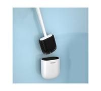 insiemi della spazzola della toletta, Scopino for WC in silicone con manico lungo in plastica e supporto for presa d'aria for la pulizia del bagno Pratico(Black)