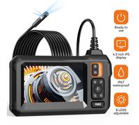 INSKAM Telecamera per endoscopio per boroscopio industriale da 4,3 pollici Obiettivo singolo/doppio IP67 Telecamera di ispezione HD 1080P impermeabile per riparazioni auto