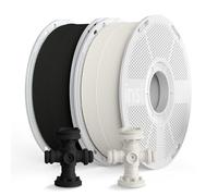 Inslogic Filamento PA6/66 1,75 mm, Easy PA Nylon 3D Printer Filament 1,75±0,03 mm, bobina riutilizzabile 1 kg×2, compatibile con sistemi di bobine Bambu e Sunlu (bianco naturale + nero)