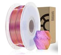 Inslogic Filamento Silk PLA 1.75mm Finitura setosa e alta precisione, bobina da 1kg, compatibile con la maggior parte delle stampanti FDM, tri-color (Rosso+Giallo+Blu)