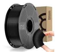 Inslogic Filamento TPU 1.75mm 95A Shore, materiale flessibile e resistente all'usura, precisione ±0.02mm, bobina da 1kg, Nero