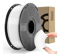 Inslogic Filamento TPU 1.75mm 95A Shore, materiale flessibile e resistente all'usura, precisione ±0.02mm, bobina da 1kg, Bianco