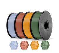 Inslogic Seta PLA Stampa 3D Filamento Bundle Multicolore, Setosa Liscia Finitura Monocromatica Filamento 1,75mm adatto per stampante FDM 3D, Confezione da 4 pezzi da 1kg