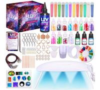 Insnug Kit in resina epossidica per principianti, stampi in silicone con luce UV, trasparente, kit fai da te, per la creazione di gioielli, bracciali, collane, portachiavi, braccialetti fai da te (set
