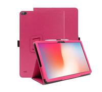 INSOLKIDON Compatibile con Acer Iconia Tab A10 Tablet Tablet Custodia protettiva in pelle Cover con Funzione di Supporto, Auto Svegliati/Sonno,Cover Protezione in PU Pelle (Rosso rosa)