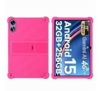 INSOLKIDON Compatibile Per DOOGEE Tab G6+ 11 inch Tablet Custodia protettiva in Silicone Cover con Funzione di Supporto (Pink)