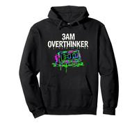 Insomnia 3AM Overthinker Melting Clock Aesthetic Felpa con Cappuccio