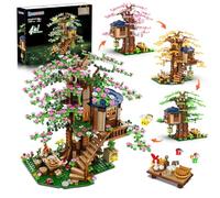 INSOON 4 in 1 Set di costruzione della casa sull'albero con luce a LED, 1157PCS giocattolo a blocchi per la costruzione della casa sull'albero, kit per la casa sulla foresta per adulti ragazze ragazzi
