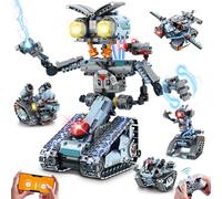 INSOON Robot da costruzione tecnica con luci, set 5-in-1 di mattoncini con APP e telecomando, mattoncini RC per costruire carri armati 795 pezzi, giocattolo educativo regalo per bambini ragazzi e