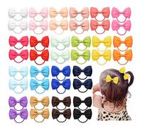 InSowni - Confezione da 40 elastici per capelli in grosgrain con fiocco, per coda di cavallo, per bambine e bambini