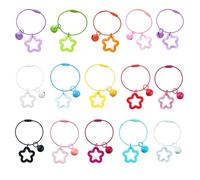 insparkwin - Confezione da 15 portachiavi decorativi in acrilico a forma di stella, accessori per chiavi dell'auto, borse, artigianato fai da te (15 colori)