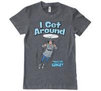 Inspector Gadget T-Shirt Uomo Maniche Corte Girocollo Grigio Scuro Oro