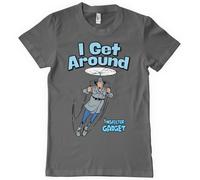 Inspector Gadget T-Shirt Uomo Maniche Corte Girocollo Grigio Scuro Oro
