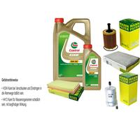 Inspektionskit Filtro Castrol 6L Olio 5W30 per VW New Beetle 9C1 1C1 2.3