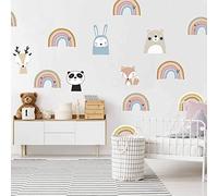 INSPIO Adesivi da parete arcobaleno in colori pastello rosa