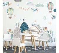 INSPIO Adesivo da parete - Colline, aerei, palloncini e trenino. Gli adesivi che non dovrebbero mai mancare in una cameretta arredata in stile scandinavo.