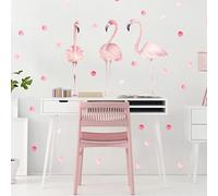 Inspio Adesivo Da Parete - Fenicottero Rosa Con Sfere (N.2 - Foglio 100 cm x 90 cm)