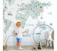 Inspio Adesivo da parete - Mappa di viaggio per bambini