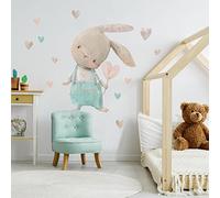 INSPIO Adesivo da parete per cameretta dei bambini, coniglietto con cuore (N.2.)