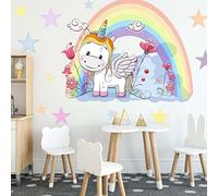 INSPIO Adesivo - Il mio unicorno (N.1 - Unicorno 60 x 80 cm + testo e stelle)