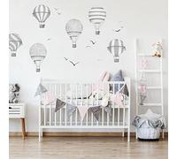 Inspio autoadesivi per la cameretta, Mongolfiere di colore grigio, N.1.-Palloncini 6 pezzi