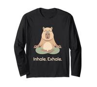 Inspira Espirare Yoga Capybara Zen Animal Relax Maglia a Manica