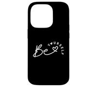 Inspirational Be Yourself Heart Lettering Positive Citazione Custodia per iPhone 14 Pro