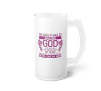 Inspirational Beloved Angel Bereavement Statements Line - Boccale da birra in vetro smerigliato, 473 ml, satinato