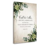 Inspirational Bible Verse Poster Call Unto Me Wall-Art Vertical Scripture Print for Home Bedroom Office Faith Based Decor(Framed,08x12inch(20x30cm))
