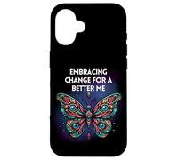 Inspirational Butterfly Citazione Trasformazione Crescita Personale Custodia per iPhone 16