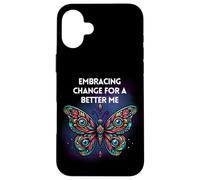 Inspirational Butterfly Citazione Trasformazione Crescita Personale Custodia per iPhone 16 Plus