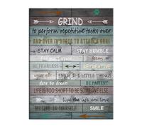 Inspirational Canvas Poster Motivational Quotes for Entrepreneurs Hustle Wall-Art Home Office Bedroom Decor(Framed,08x12inch(20x30cm))